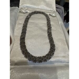 Beautiful Vintage Marcasite Sterling Silver‎ Necklace ~ 16" ~ 64.2 gram